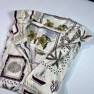 Primark Shirt Mens Floral Short Sleeve Button Down Size M Plus Sheer Cover Shirt